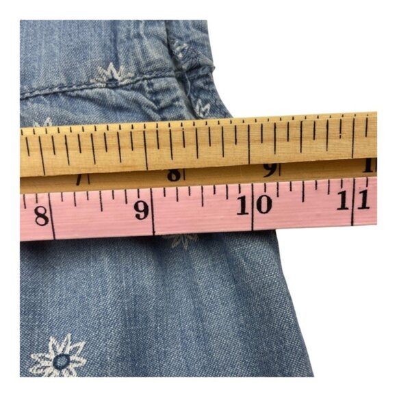 Baby Bgosh Shirt 2T Blue Denim Eyelet Embroidered Sleeveless Ruffle Toddler - Picture 3 of 8